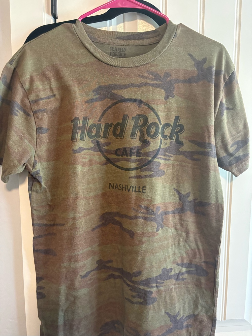 Hard Rock Cafe Nashville Green Camo Short Sleeve Tee